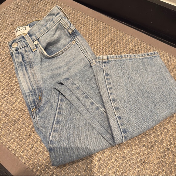 Agolde Denim - Agolde Pinch Waste Blue Straight Jeans Vintage-Inspired High-Rise Size 23